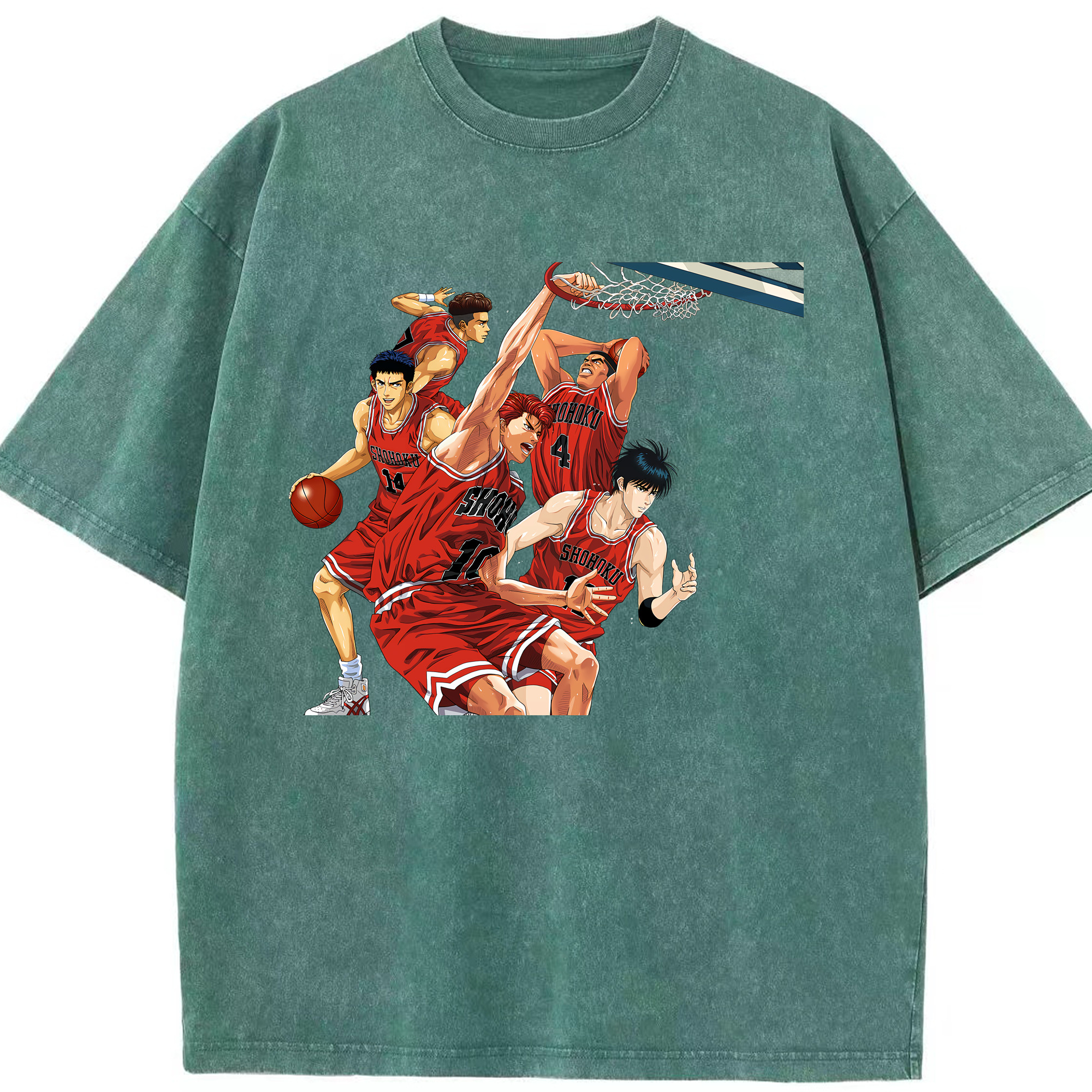 （画像用） SLAM DUNK／スラムダンク 綿100% ヴィンテージ風 半袖Tシャツ（フロントプリント）
